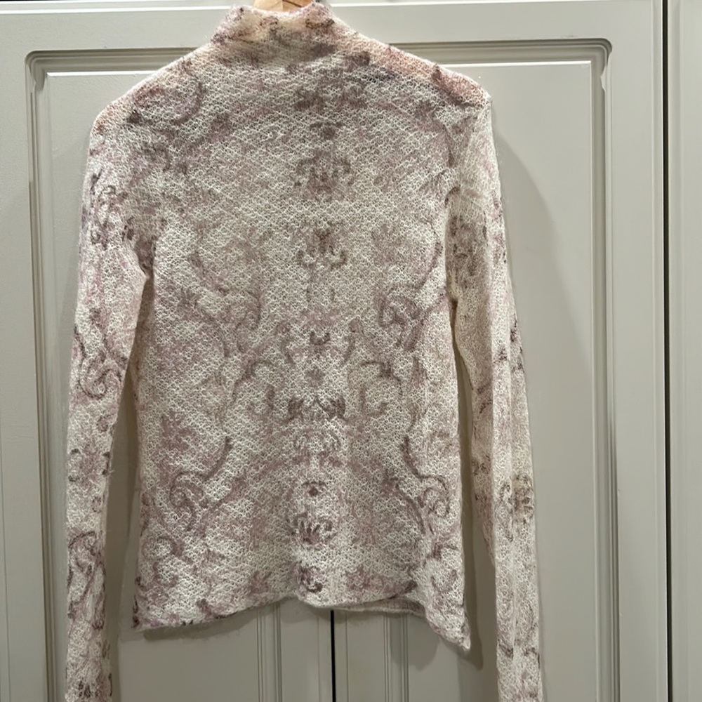 Multi design cream turtle neck